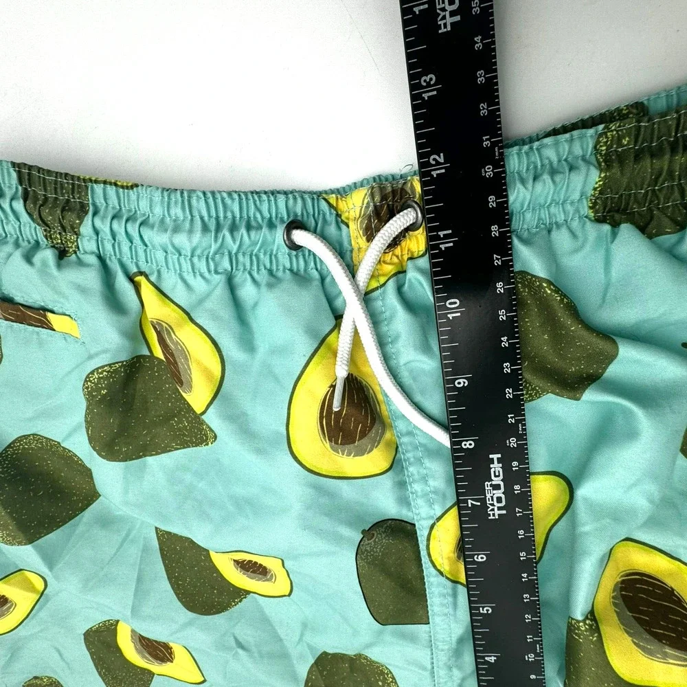 TRUNKS‎ SURF & SWIM Men's XL Blue Green Avocado Print Swim Board Surf Shorts